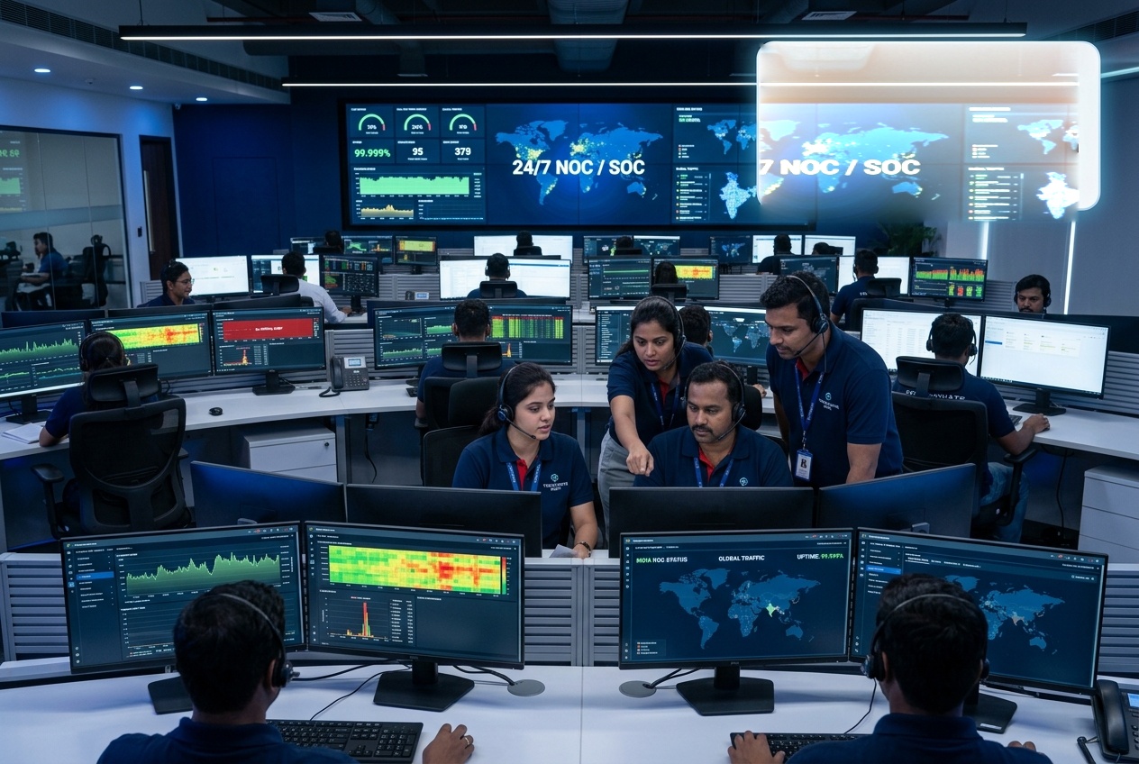 24/7 Enterprise Managed NOC & SOC Infrastructure Services