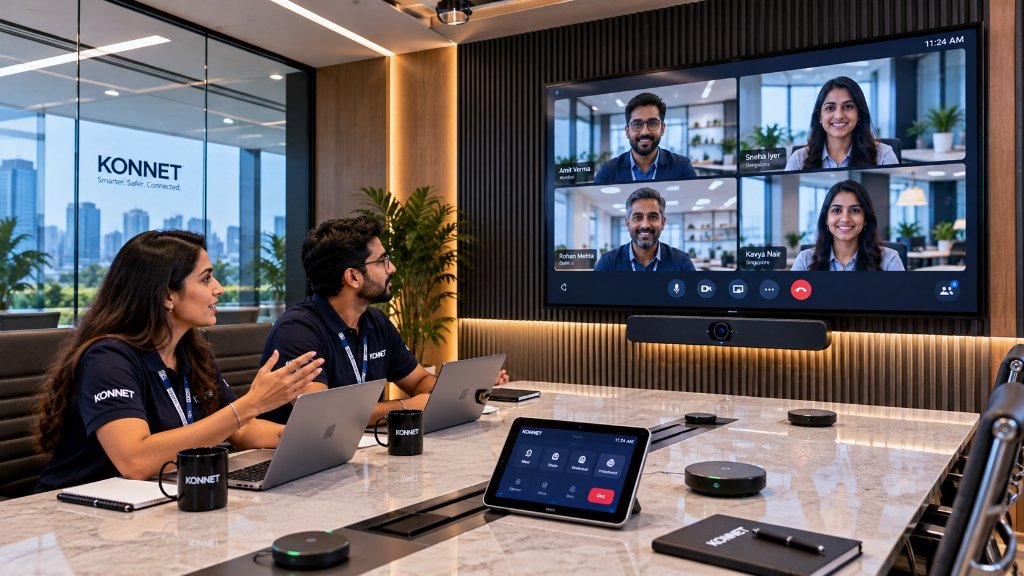 Modern Interactive Boardroom and Smart Hybrid Workplace