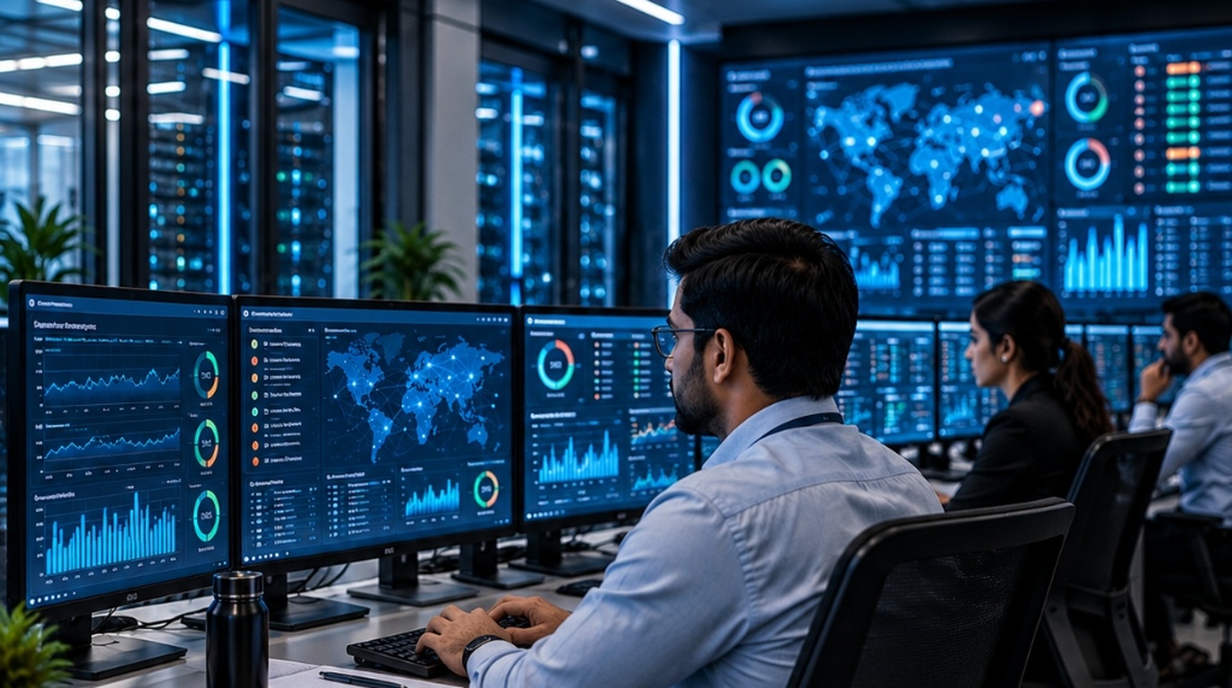 24/7 Multi-Screen NOC Command Center